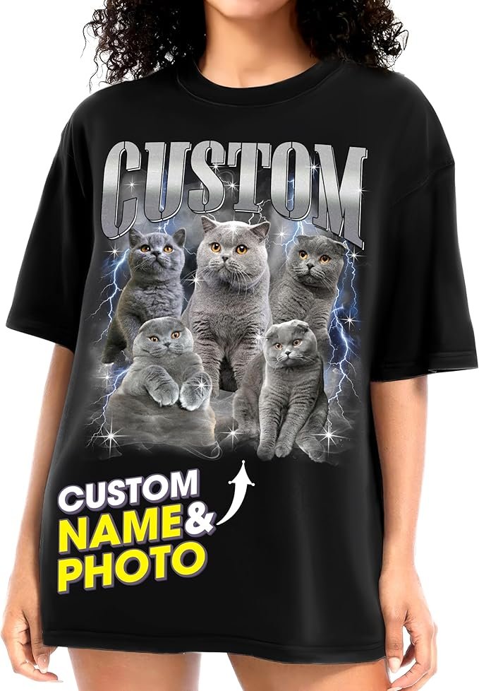 product 2 image 1 Custom Bootleg Rap T-Shirt – Upload Photo & Add Name | Personalized Face Shirt for Men & Women | Pet Dog Cat Lover Gift | Vintage Graphic Tee(Bundle of 10 Products) - Image 1