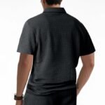 DMOYALA Mens Zipper Polo Shirts | Short Sleeve Waffle Texture Tee | Loose Fit Casual Summer Polo | Solid Color Stylish Streetwear Top | Breathable Comfort Fit(Bundle of 10 PRODUCTS) - Image 2