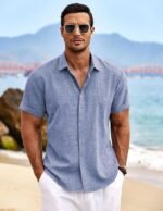 COOFANDY MEN’S CASUAL LINEN BUTTON DOWN SHIRT(Bundle of 4 Products) - Image 3