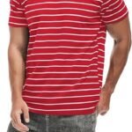 VEIISAR Men’s Crewneck Striped T-Shirt | Soft Stretch Cotton Casual Tee | Breathable Fitted Short Sleeve Fashion Shirt for Men(Bundle of 7 Products)