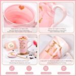 Personalized Pink Initial Ceramic Coffee Mug with Lid, Spoon & Gift Box – 14oz Custom Women's Gift – Bundle of 10 - Image 4